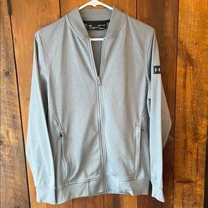 Under Armour Men's Light Gray Full-Zip Shirt Jacket